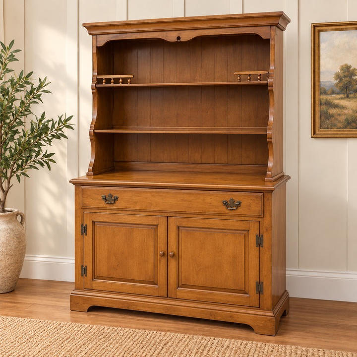 Vintage Dearborn Provincetown Solid Maple Two-Piece Hutch