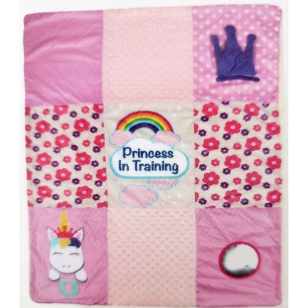 Born Loved Baby Interactive Blanket 30 x 40 With Teething Ring Princess in Training