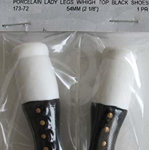 Porcelain Lady Legs High Top Black Shoes 2.5 Inch - (1 Set)