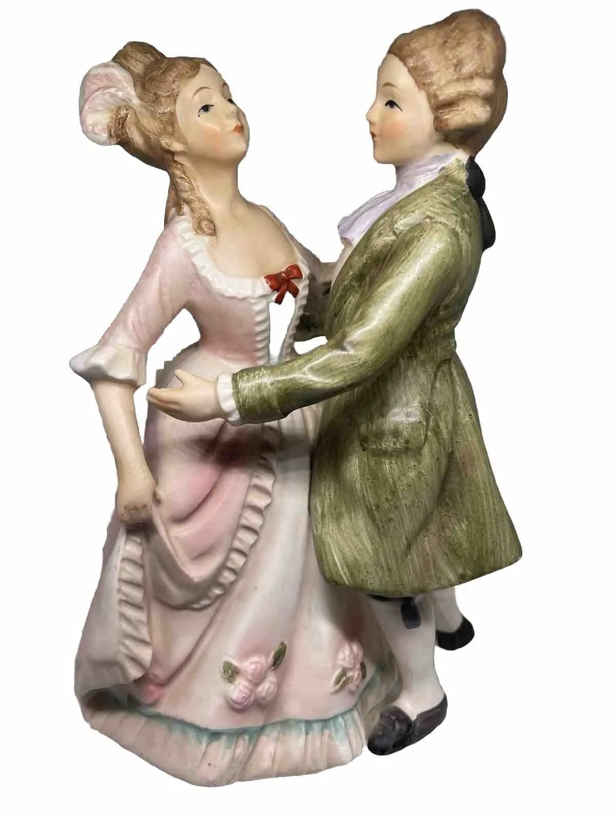 Vintage Price Imports Earthenware Musical Revolving Dancing Colonial Couple #2124