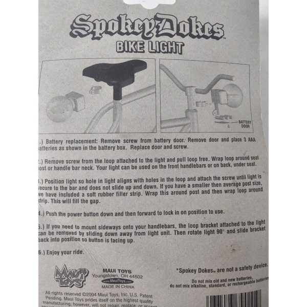 2004 Maui Toys Spokey Dokes Bike Light LED Light Show