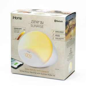 iHome Zenergy iZBT3 Bedside Sleep Therapy Machine with Bluetooth Speaker, Sunrise Wakeup and USB Charging